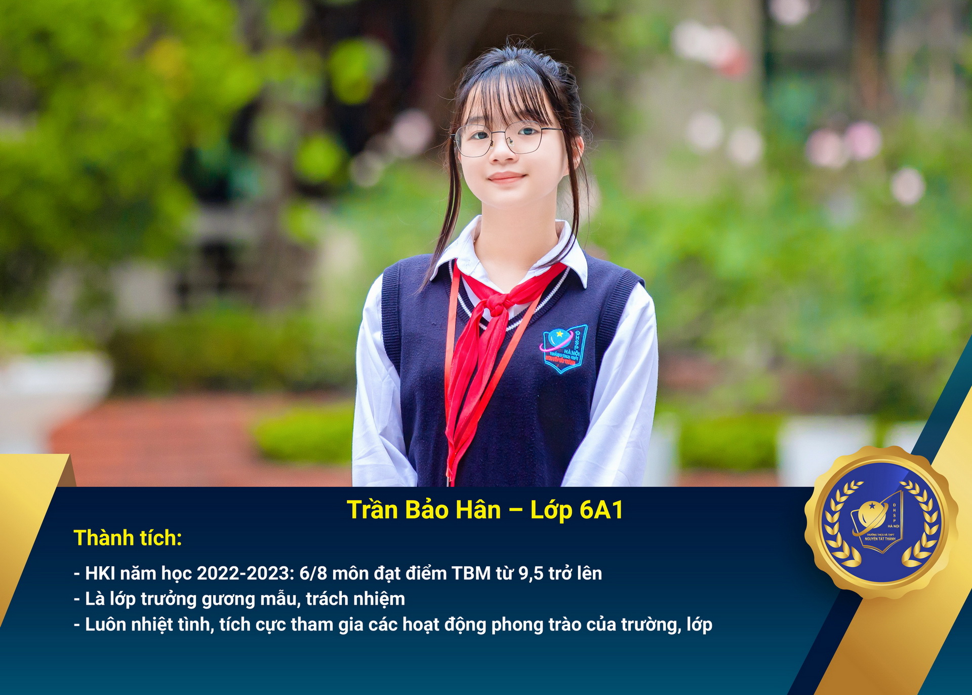 Chân dung Win88 nhà cái không bị chặn nhận Học bổng Nguyễn Tất Thành lần thứ 45 – Khối 6 - năm học 2022 – 2023